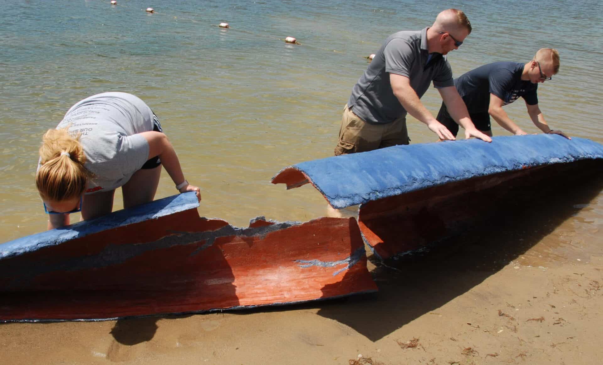 ASCE concrete canoe prepared for disposal