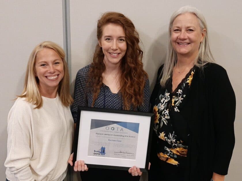 Faculty member Toni Durban, student Rachael Class, and faculty member Claudia Miller