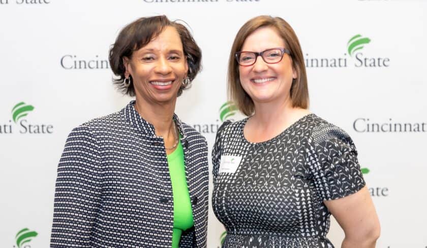 President Monica Posey and Clinical/Practicum Student of the Year Sarah Fangman