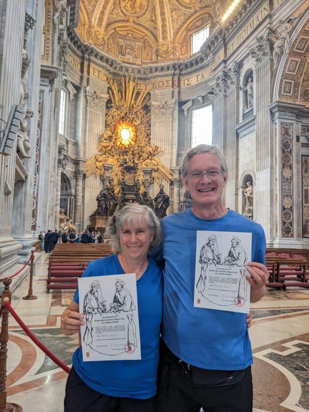 Karen and David Groh with their Testimonium certificates