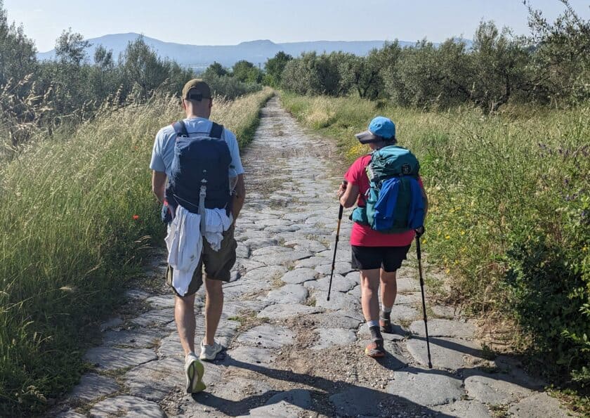 David and Karen Groh hiking on the Via Francigena