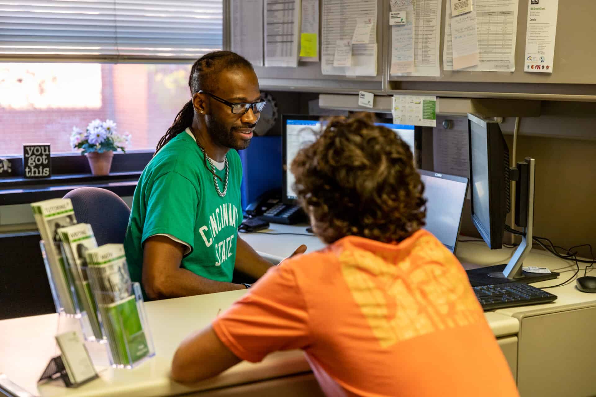 an advisor meets with a student