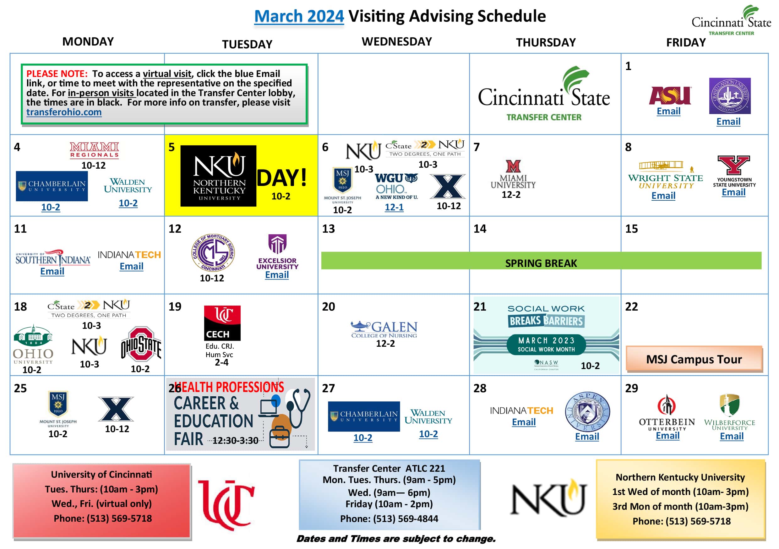 Transfer Center Events - Cincinnati State transfer-center-events-cincinnati-state