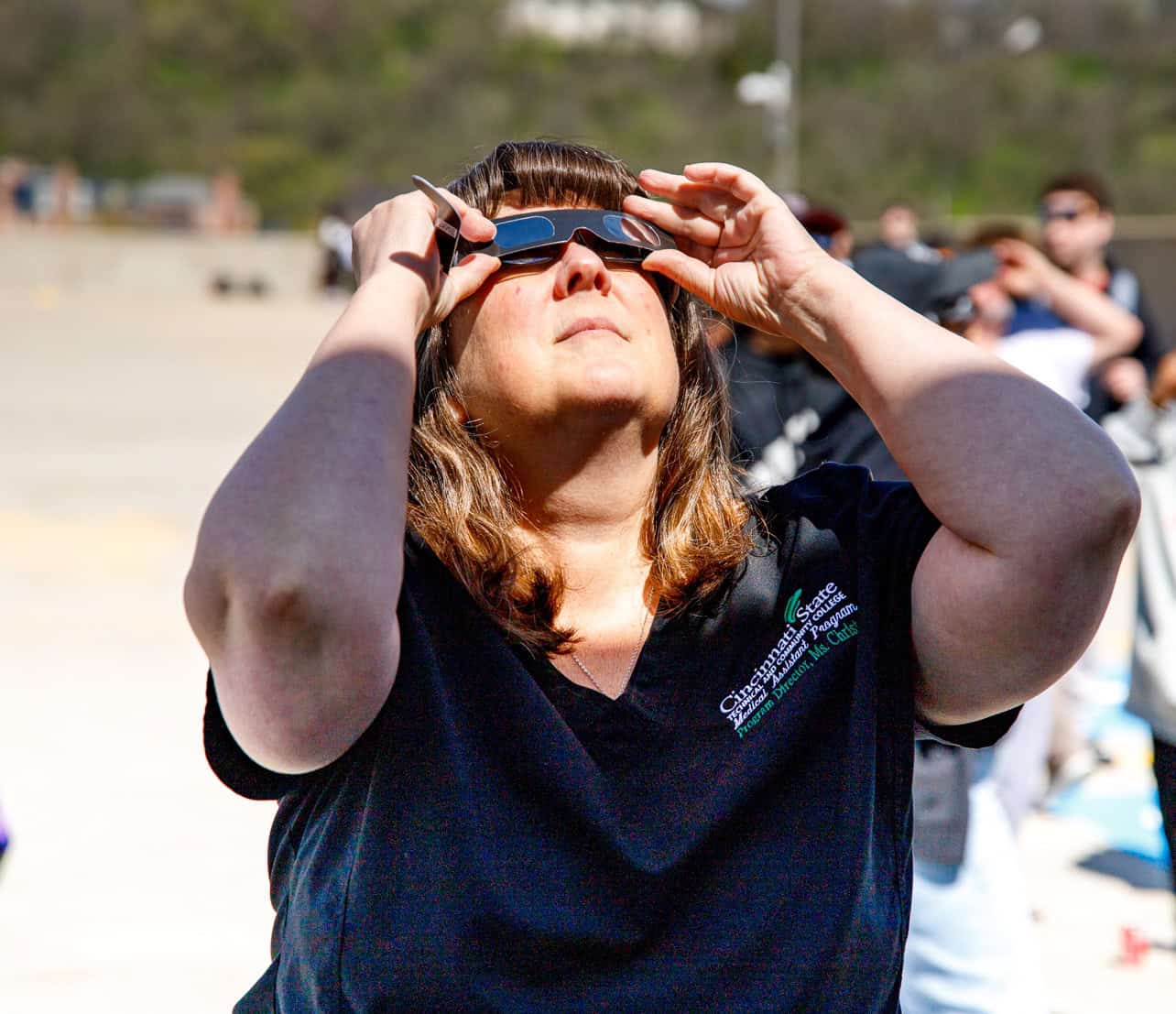 Watching the eclipse from the Central Parkway garage roof