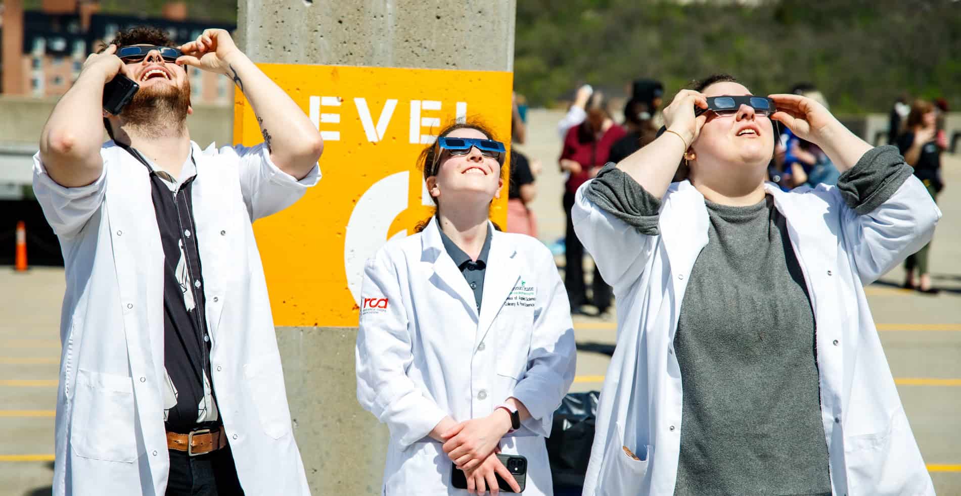 Watching the eclipse from the Central Parkway garage roof