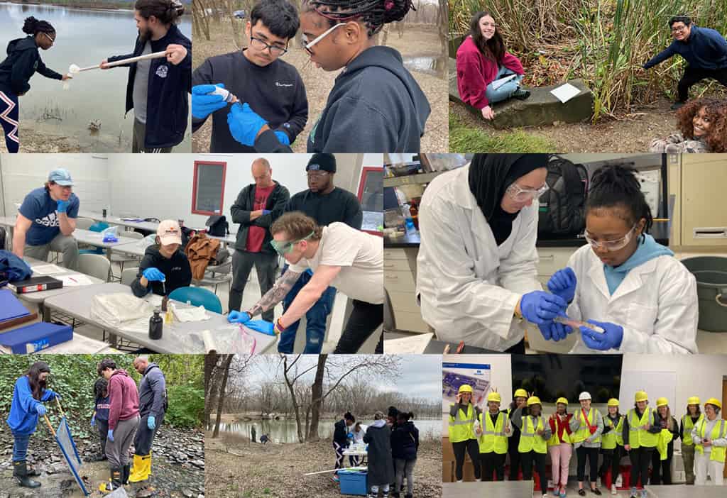EVT Students working outdoors and in a lab