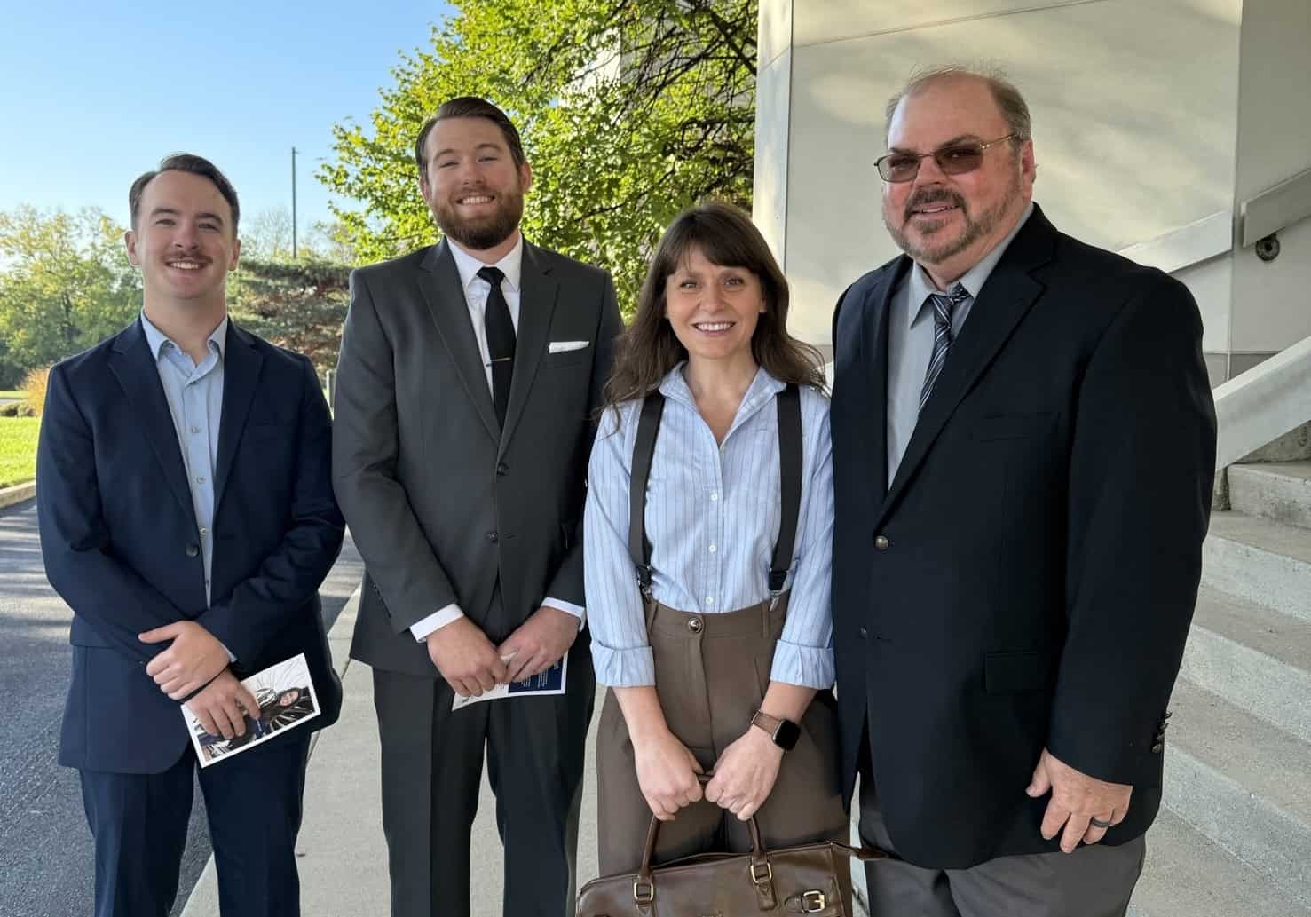 Representing Cincinnati State at the Axios/GE Aerospace event: Dylan Haigwood, Westley Lewis, Amber Levline, and AMT Program Chair Jeff Wright - 10-14-25