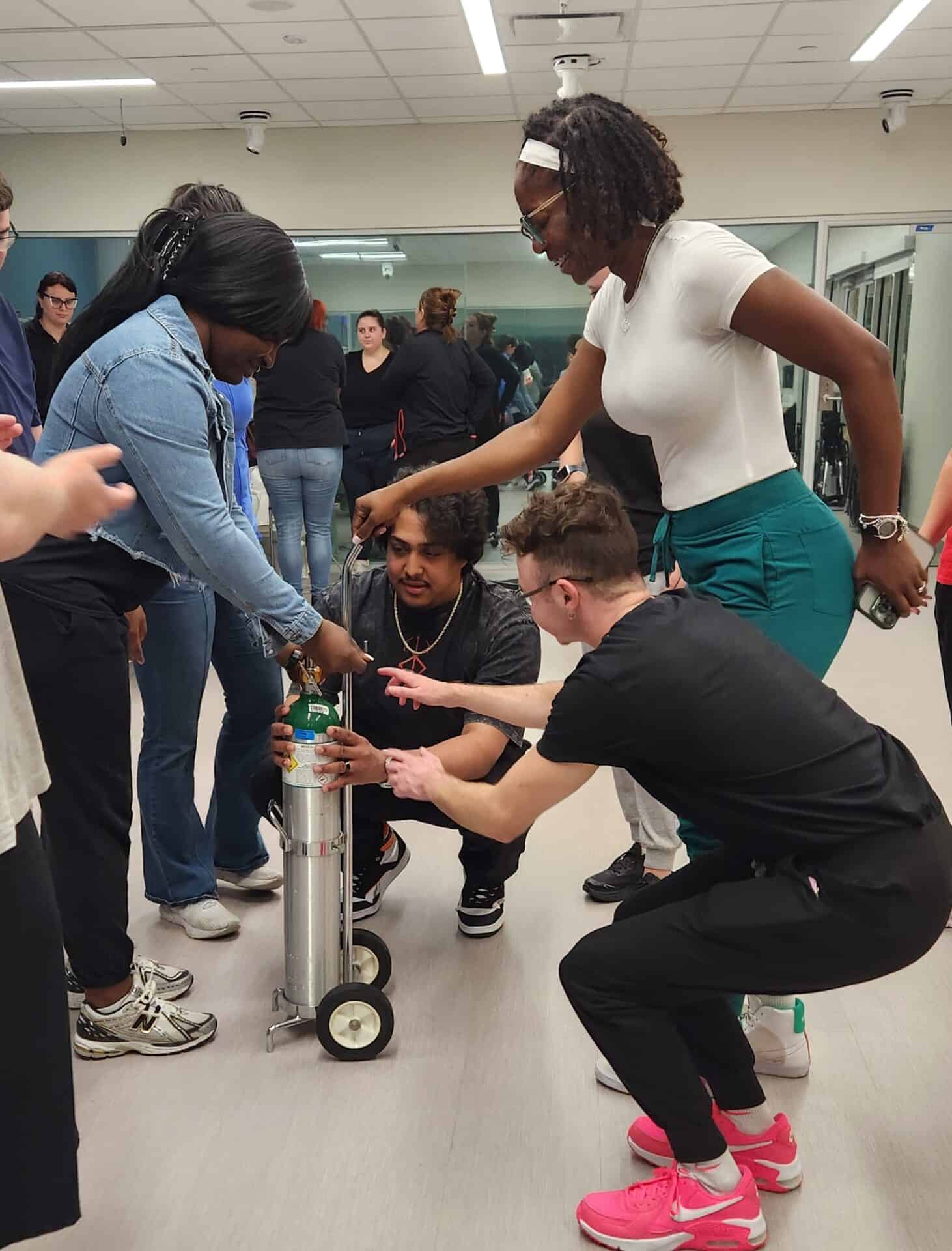 Learning to safely use an oxygen tank
