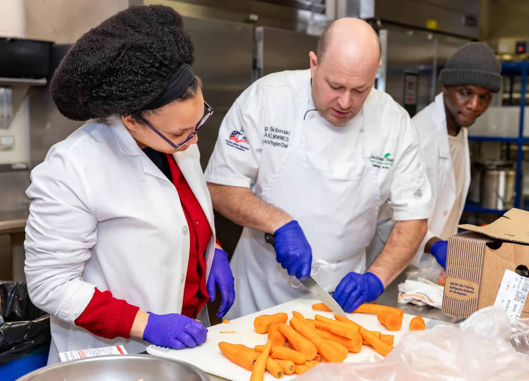 Chef Skibinski teaching proper knife techniques