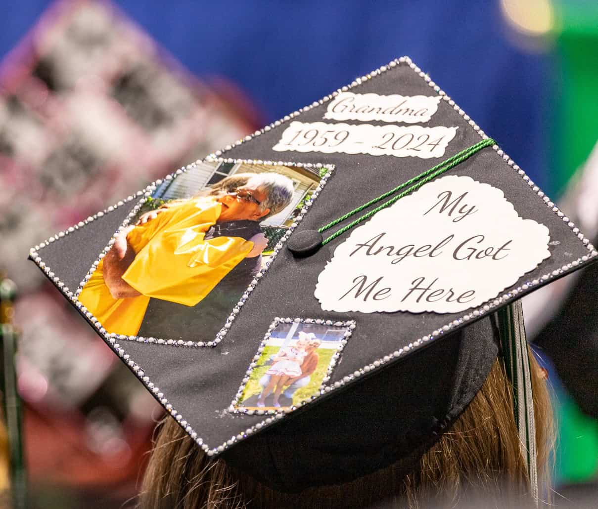 Commencement cap - My angel got me here