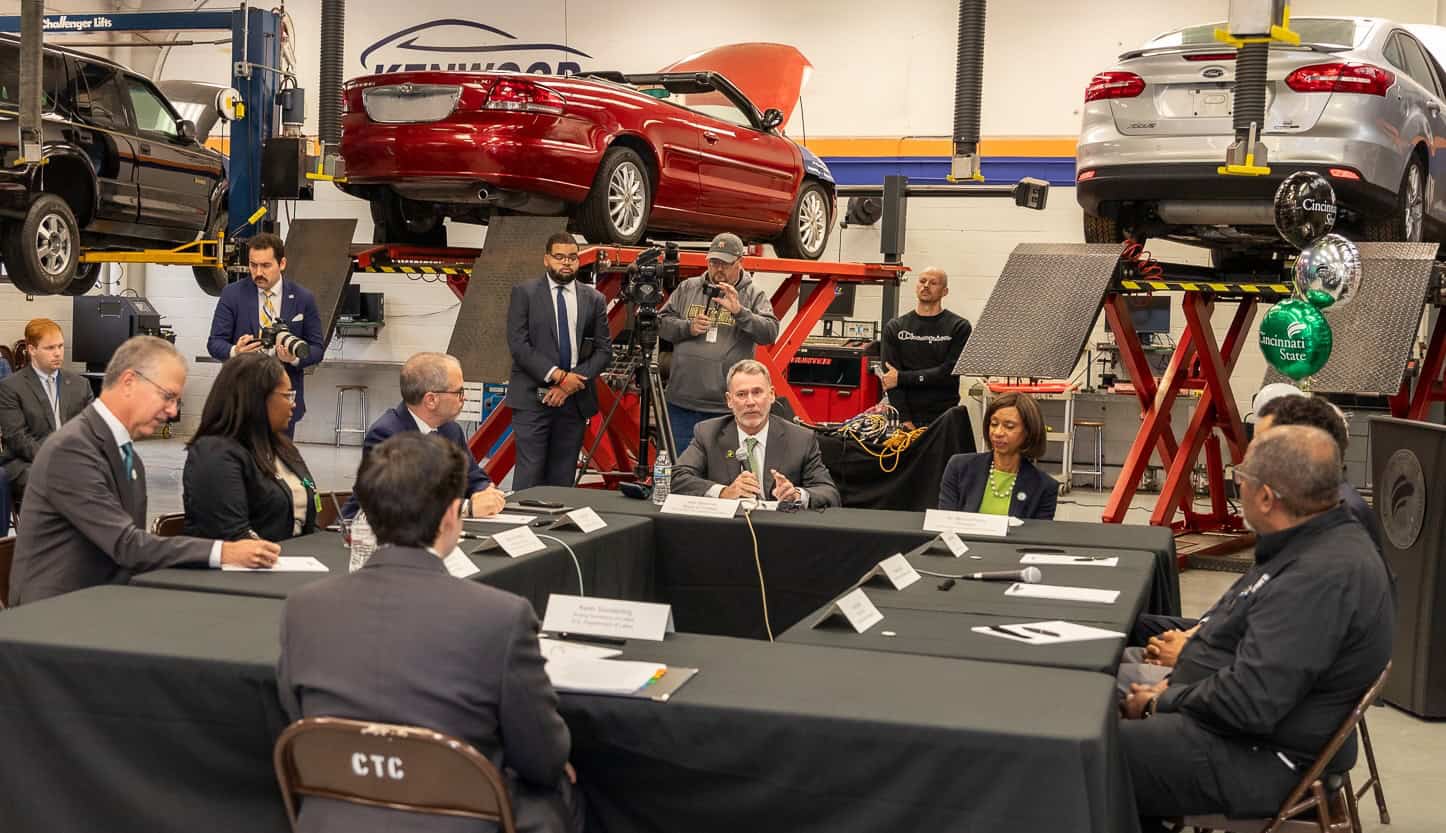 Acting Sec. Sonderling (back to camera) at the Roundtable discussion