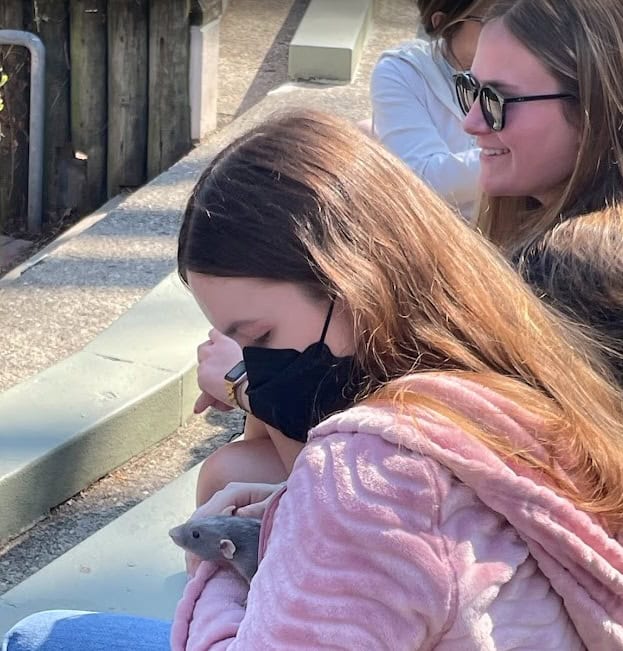 Makaylah Hughes meets a rat during class visit to Cincinnati Zoo - April 2026